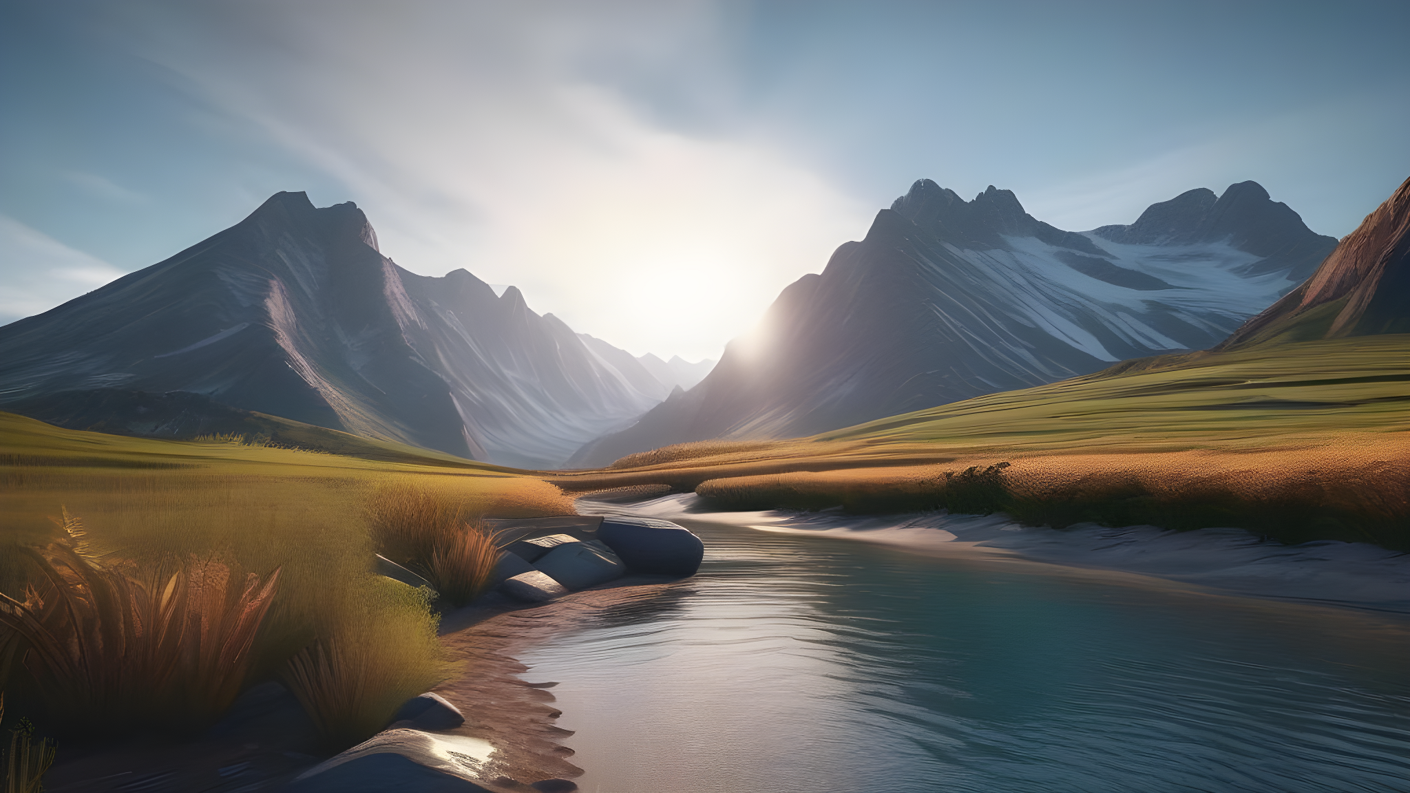 Mountains, photorealistic