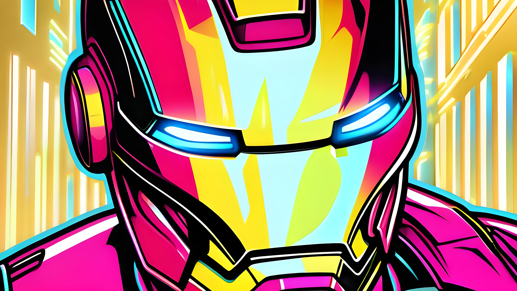 Ironman close up, comic art