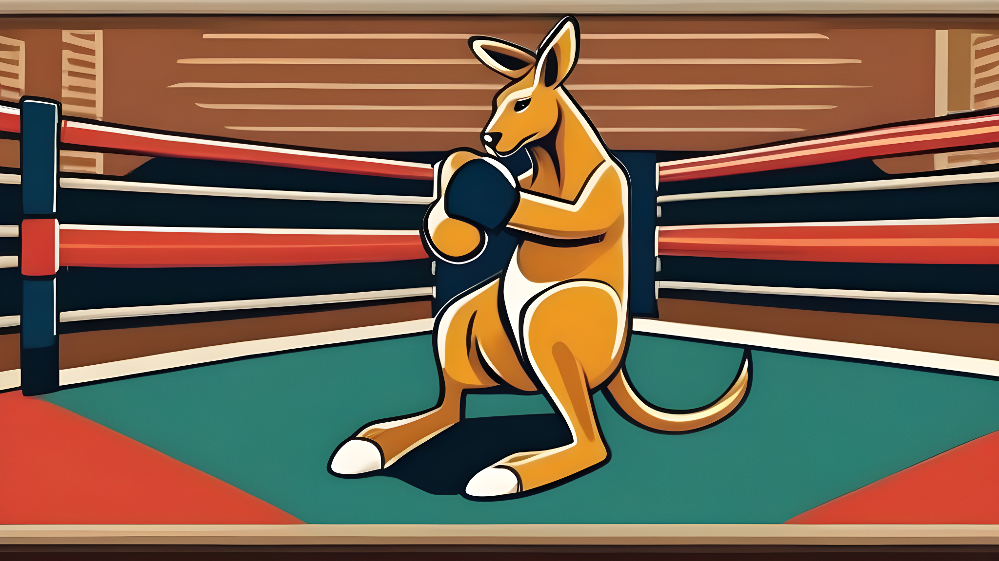 Kangaroo boxing, vintage poster